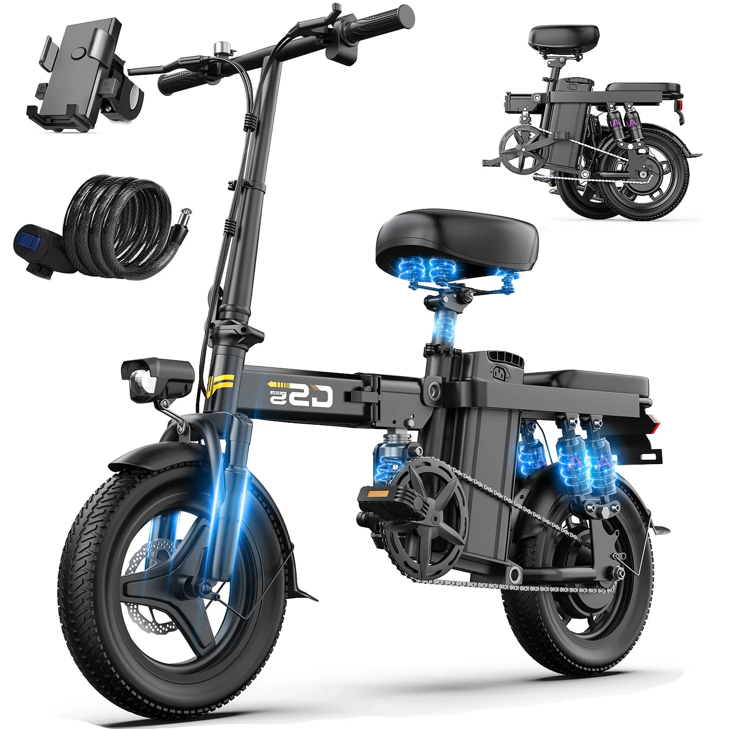 Electric Folding Bike For Adults With 750W Peak Motor And 20 MPH Top Speed For Commuters
