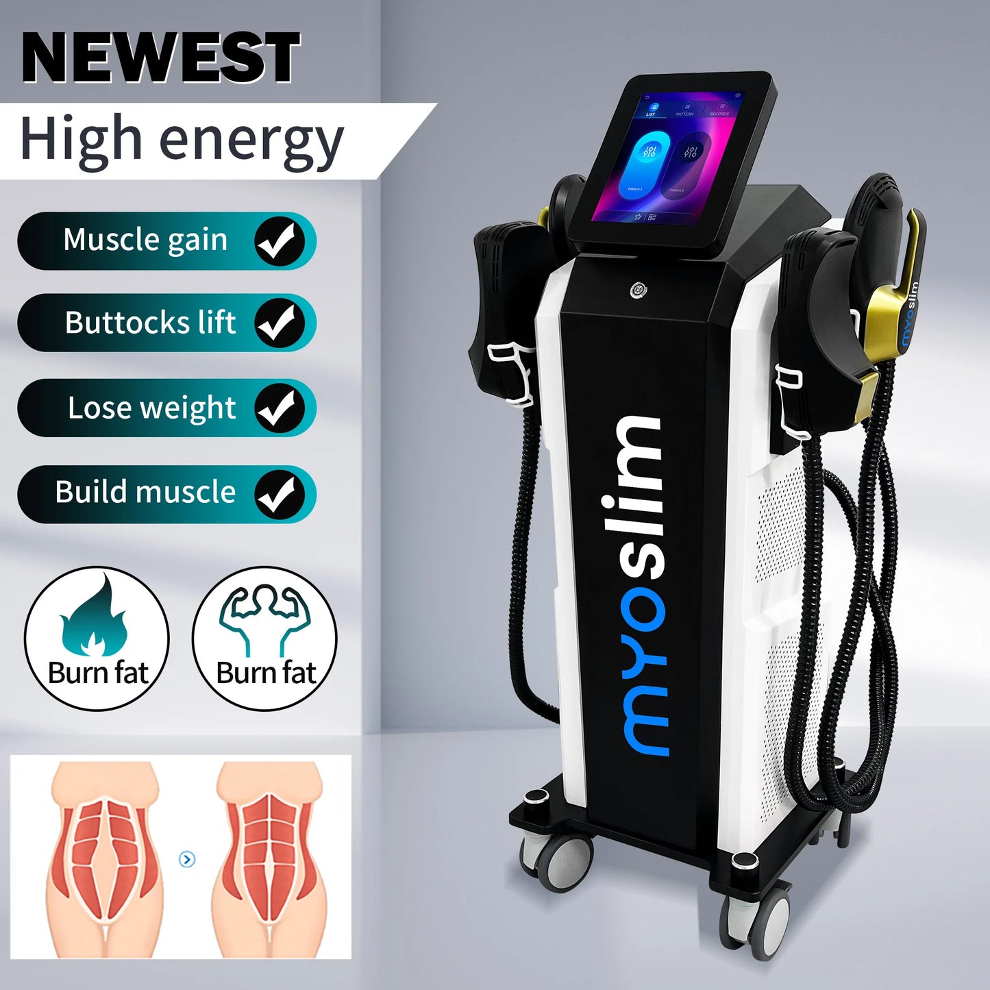 TAIXL MyoSlim Pro 6500W EMS Body Sculpt Machine HiEMT