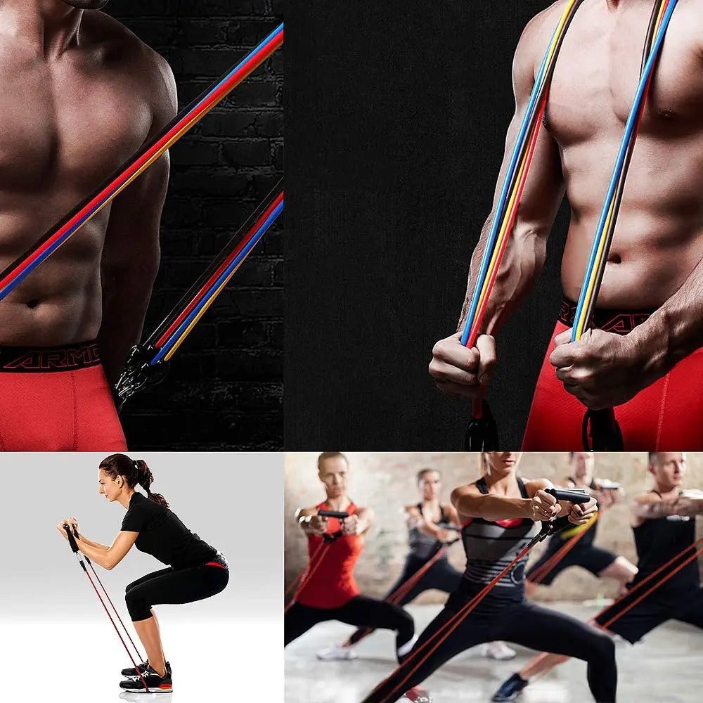 KUUBEED Elastic Resistance Bands Set for Home Gym Training