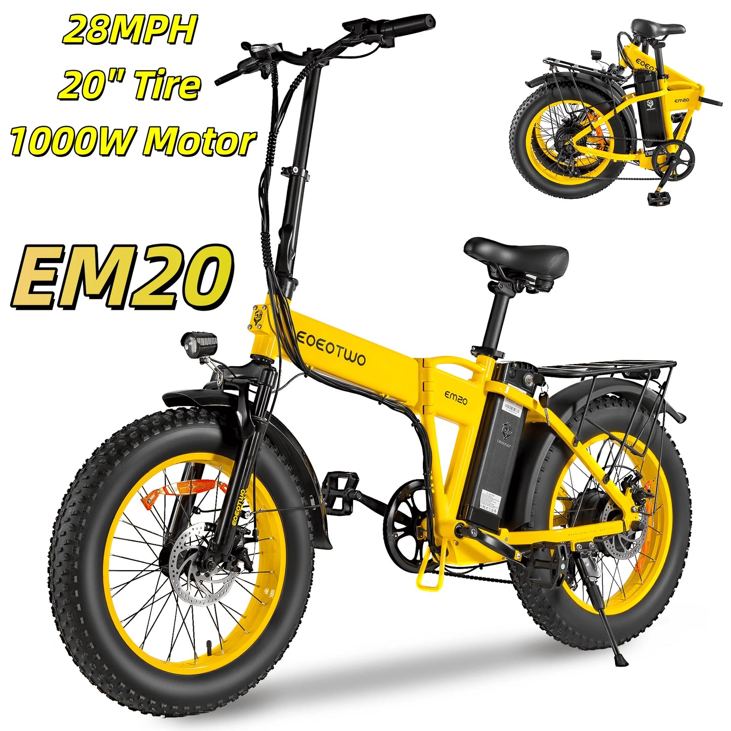 EOEOTWO E01 Electric Bike 1500W Peak 34MPH Fat Tire