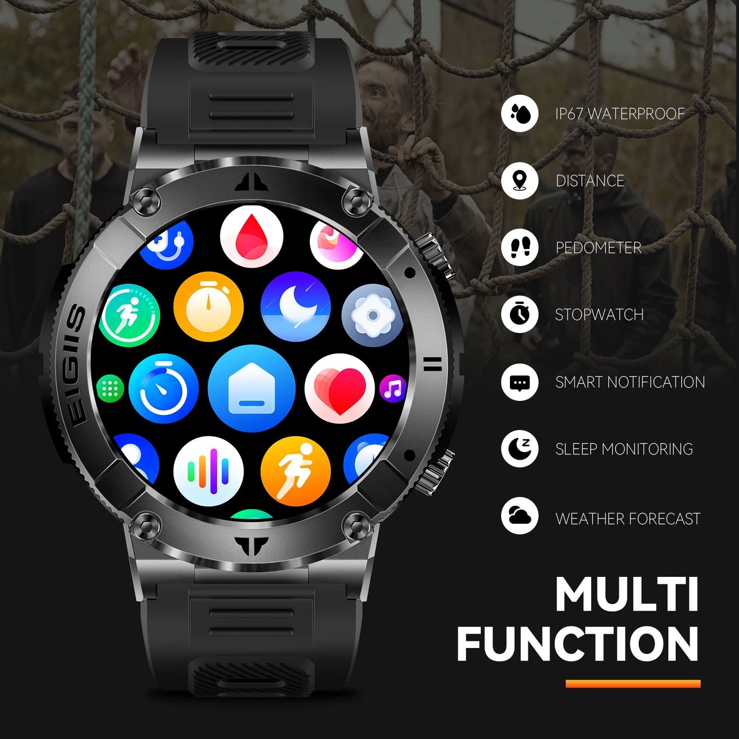 LaNikar Smart Watch With TFT Display Bluetooth Call Blood Pressure