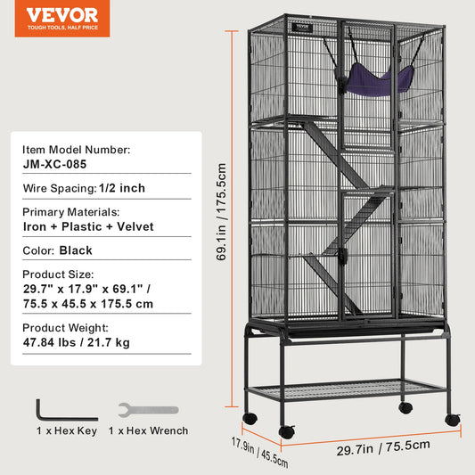 SucceBuy Rolling Multi Tier Metal Small Animal Cage