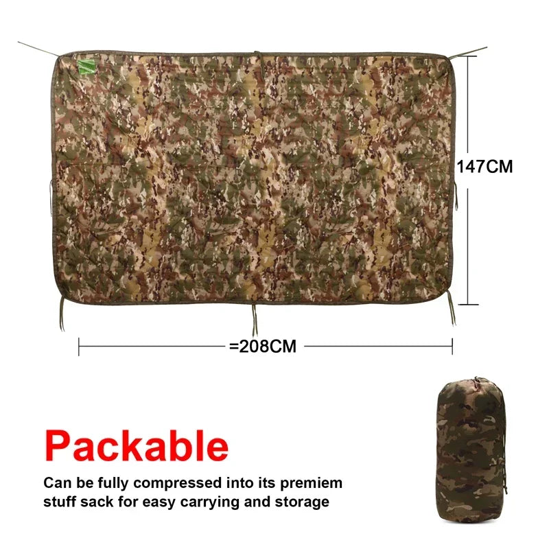 Fujian Tactical Army Poncho Liner Quilted Blanket Water Repellent