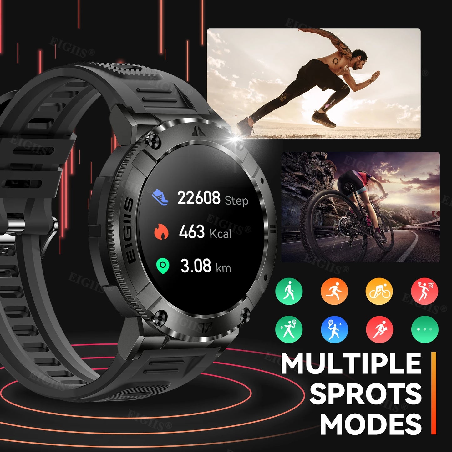 LaNikar Smart Watch With TFT Display Bluetooth Call Blood Pressure
