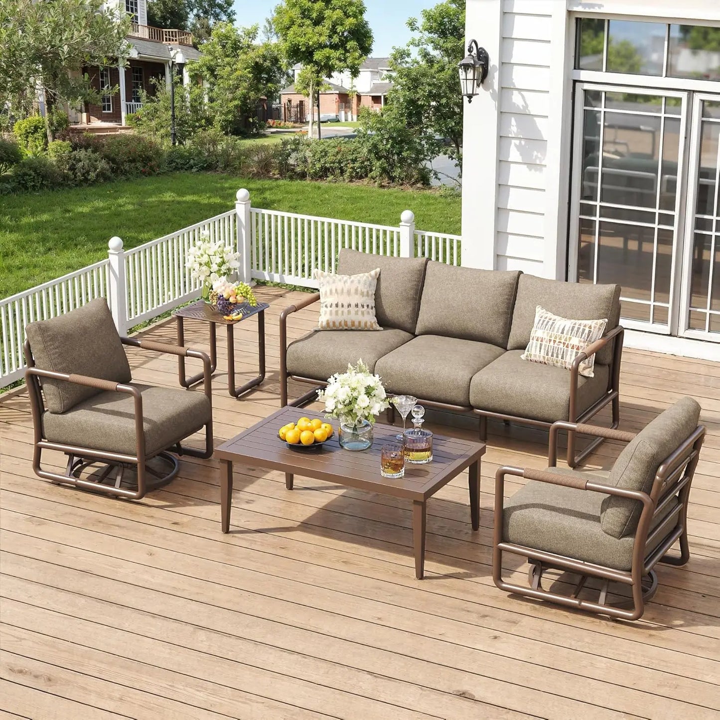 Outdoor Aluminum Patio Furniture Set All Weather Conversation Set