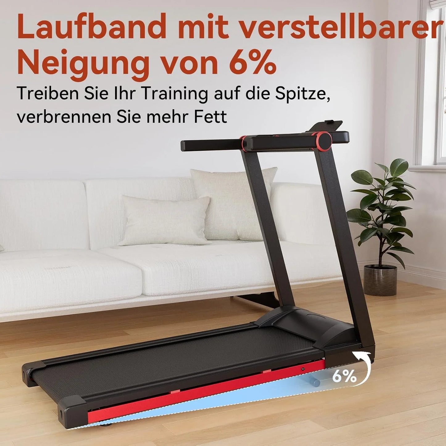 Superun Foldable Treadmill 3.5HP Incline 6 Percent Bluetooth App