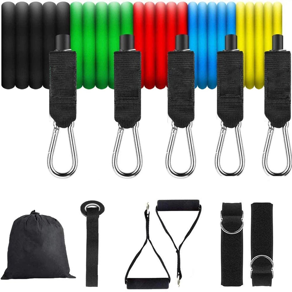 KUUBEED Elastic Resistance Bands Set for Home Gym Training