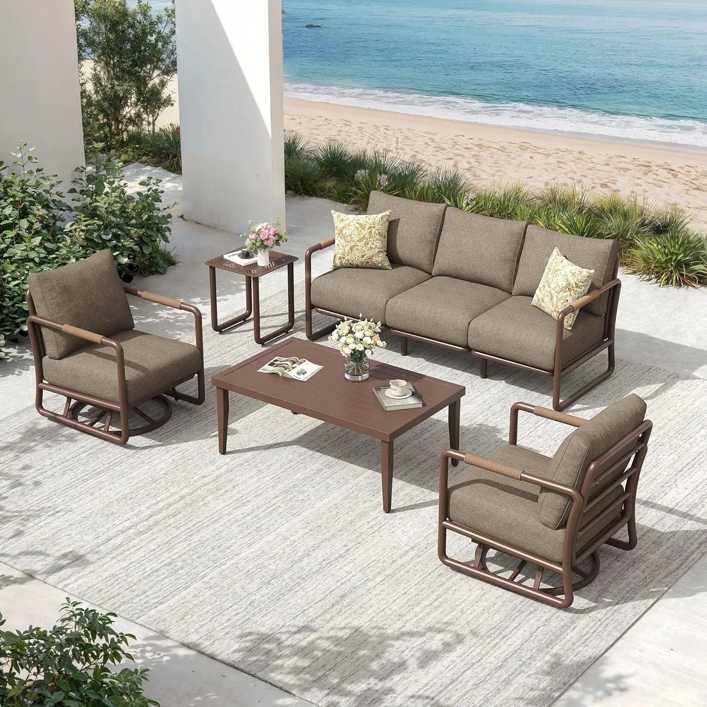 Outdoor Aluminum Patio Furniture Set All Weather Conversation Set