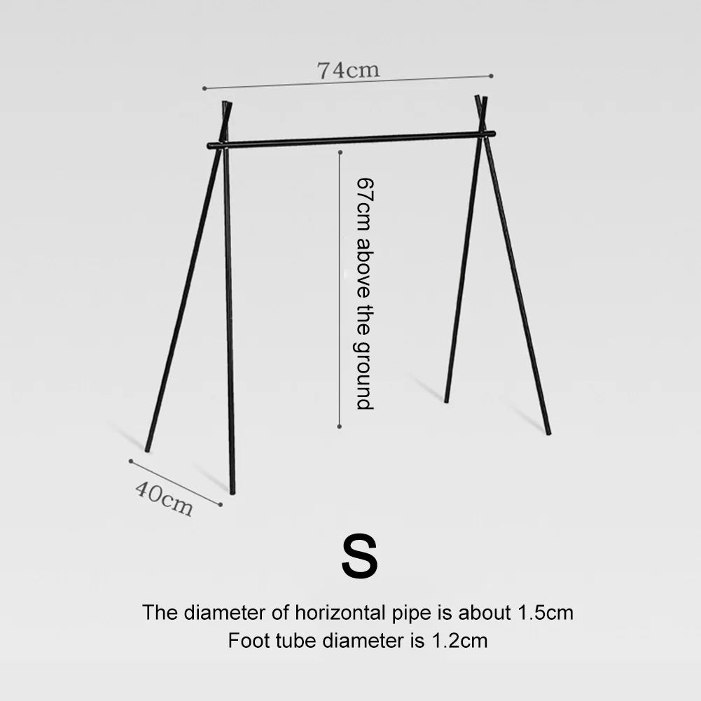 Electric Folding Camping Hanging Rack Portable Shelf with Hook Triangle Storage Hanger