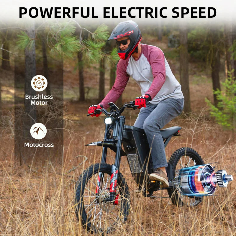 Freego X2 Pro Electric Off Road EBike 6000W 1800Wh Battery