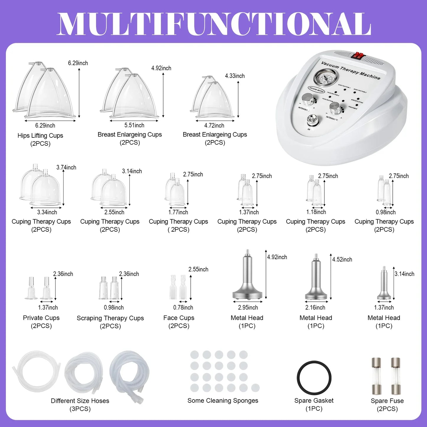 Hign-concerned Vacuum Therapy Machine With 24 Cups For Body Shaping