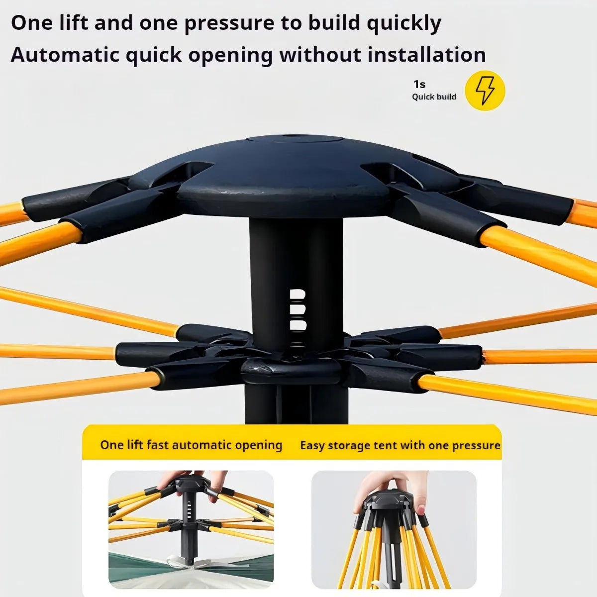 Pakicetus Automatic Opening Sunshade Camping Tent Dual Doors Windows