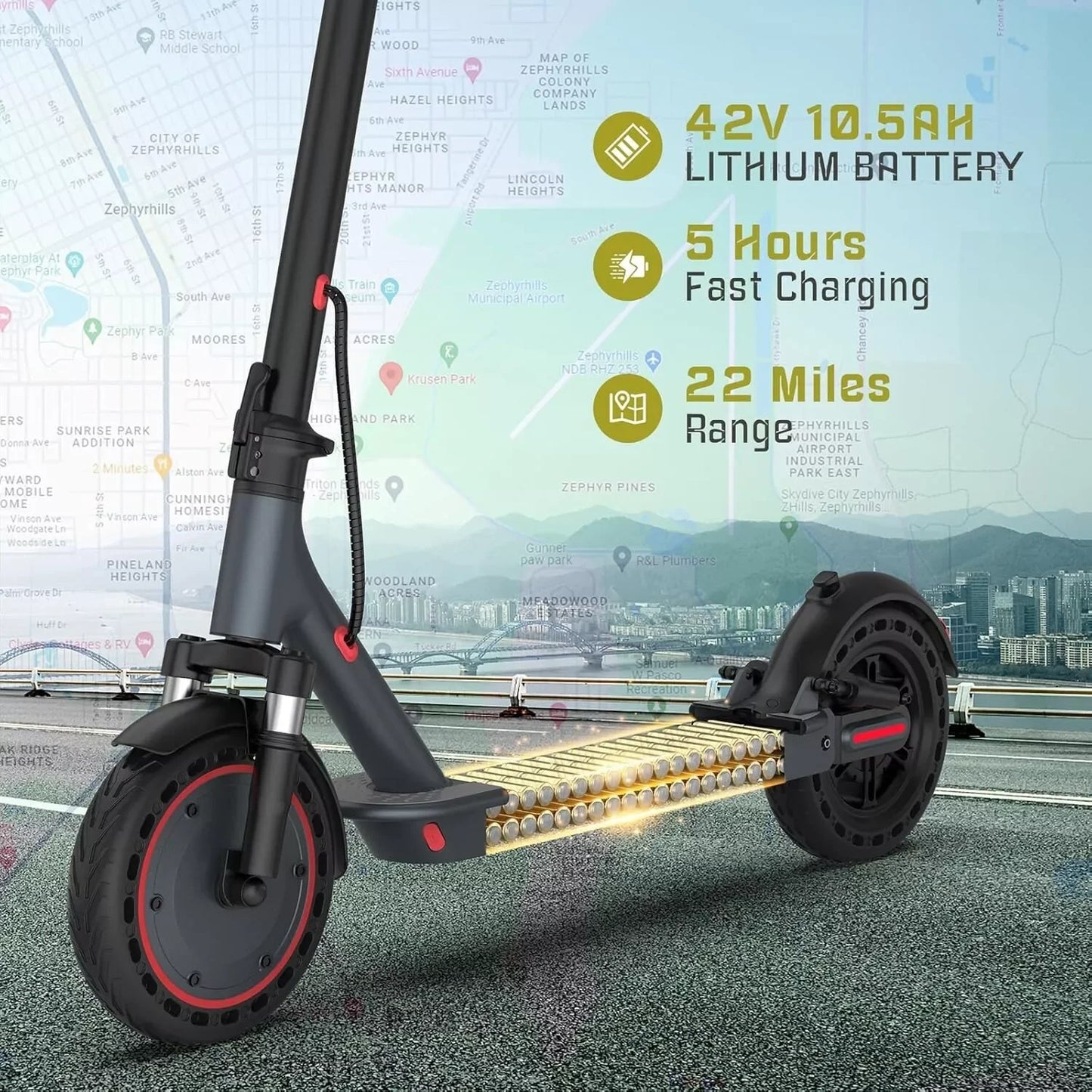 AOVOPRO TMAX Electric Scooter 500W 22 MPH Ultra-Foldable Urban-Commuter Transportation