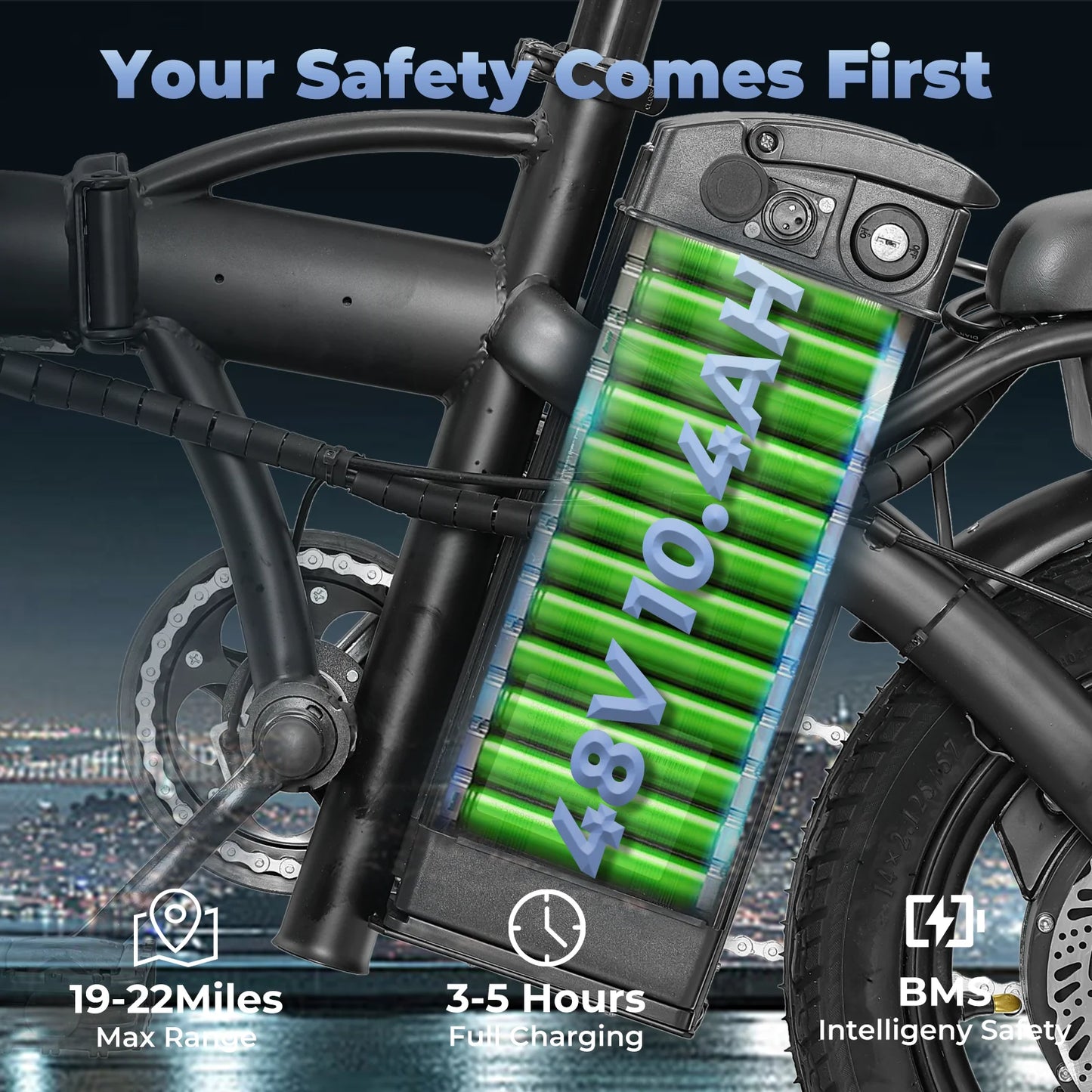 LELEKUAIFolded Folding Electric Bike T5-D Three Level Pedal Assist