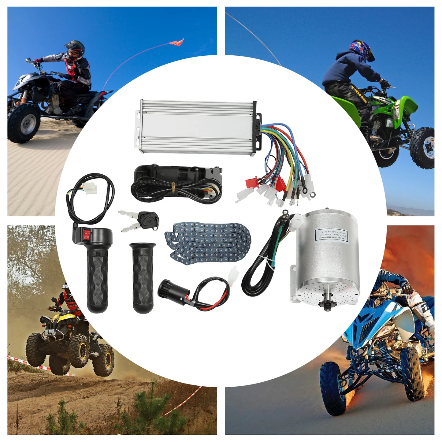 Brushless Motor 3000W E-Bike Kit 48-72V High-Performance Three-Speed Controller Module