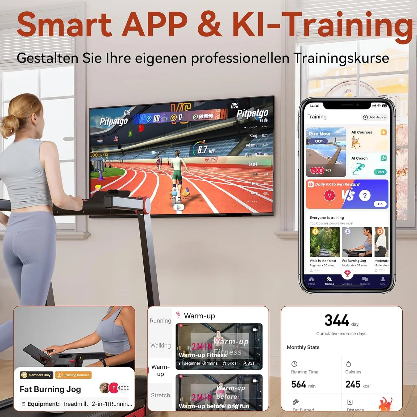 Superun Foldable Treadmill 3.5HP Incline 6 Percent Bluetooth App