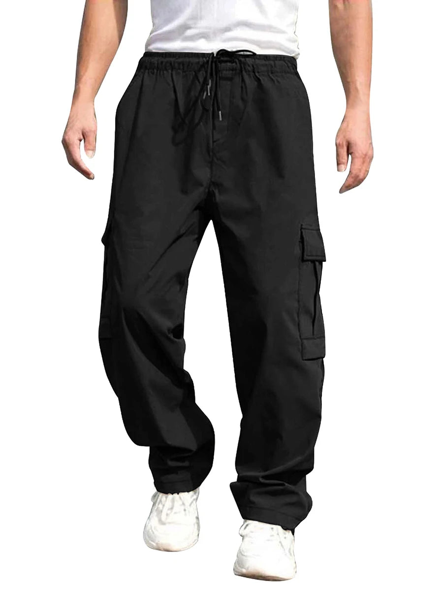 Hirigin Men Loose Cargo Pants With Pockets