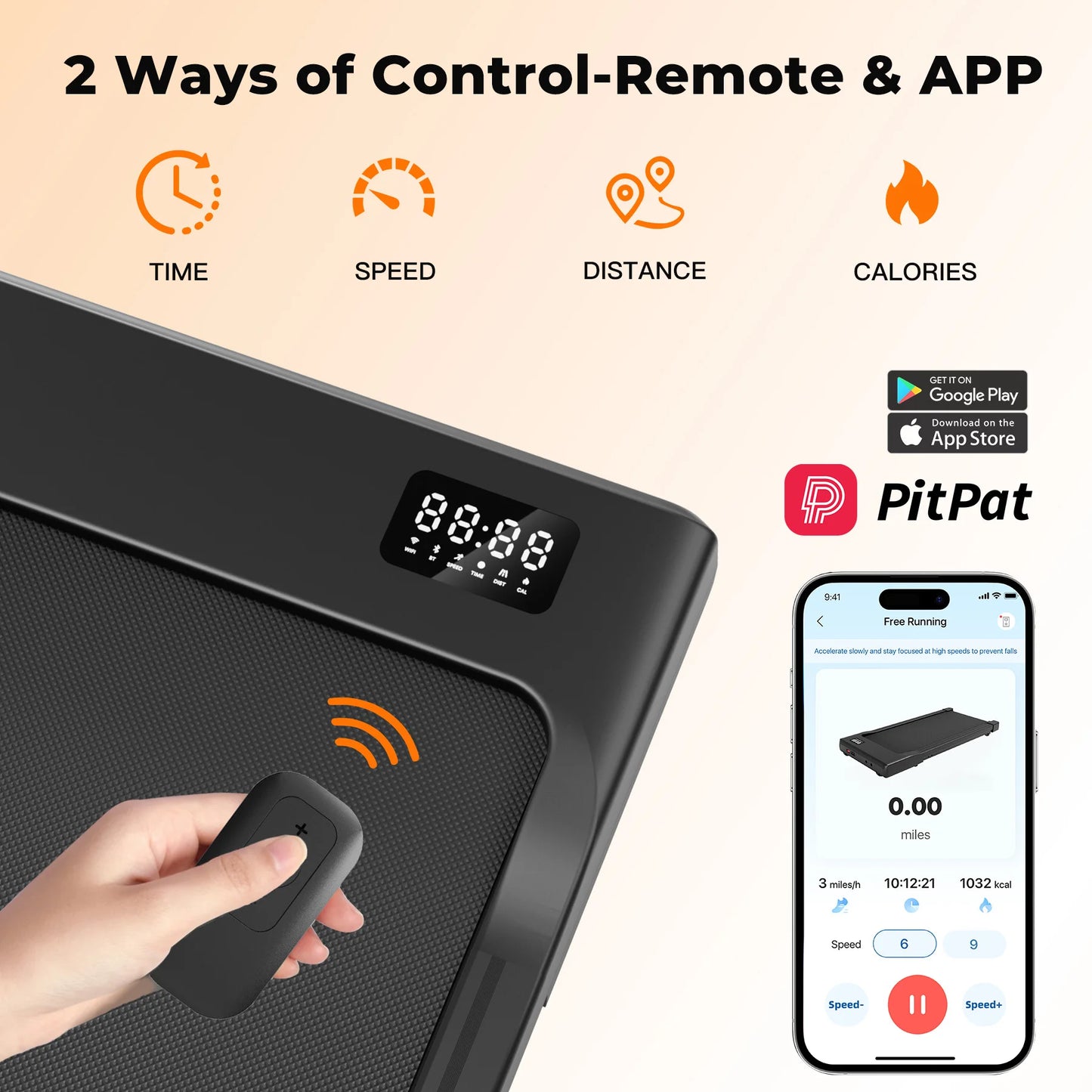 Superun Walking Pad Under Desk Treadmill With Remote Control