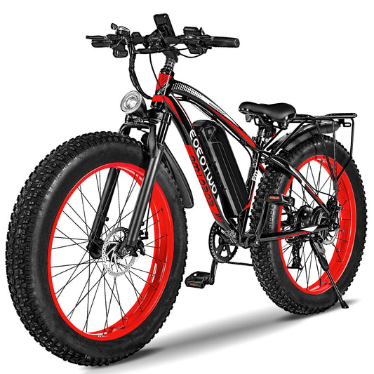 EOEOTWO 1500W Electric Bike 48V 15Ah Fat Tire Mountain Ebike