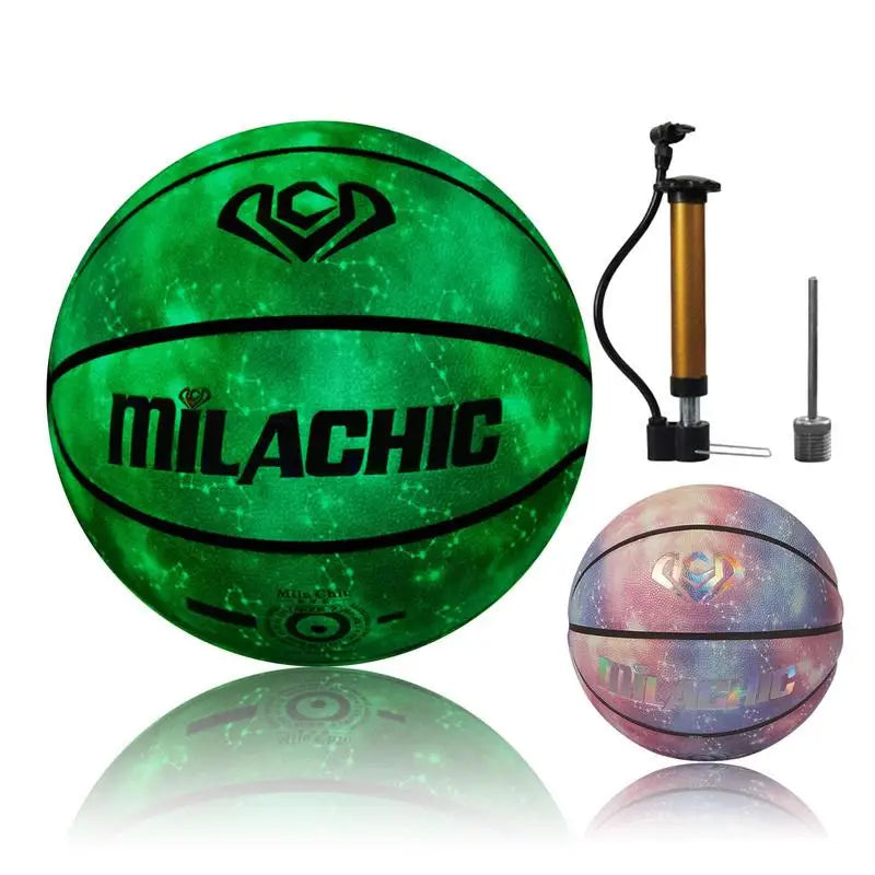Hignconcerned Holographic Glowing Basketball Indoor and Outdoor Play