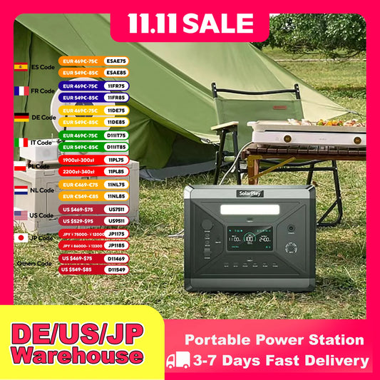 SOLARPLAY Q2501 Portable Power Station 2160Wh LiFePO4 Battery AC Output