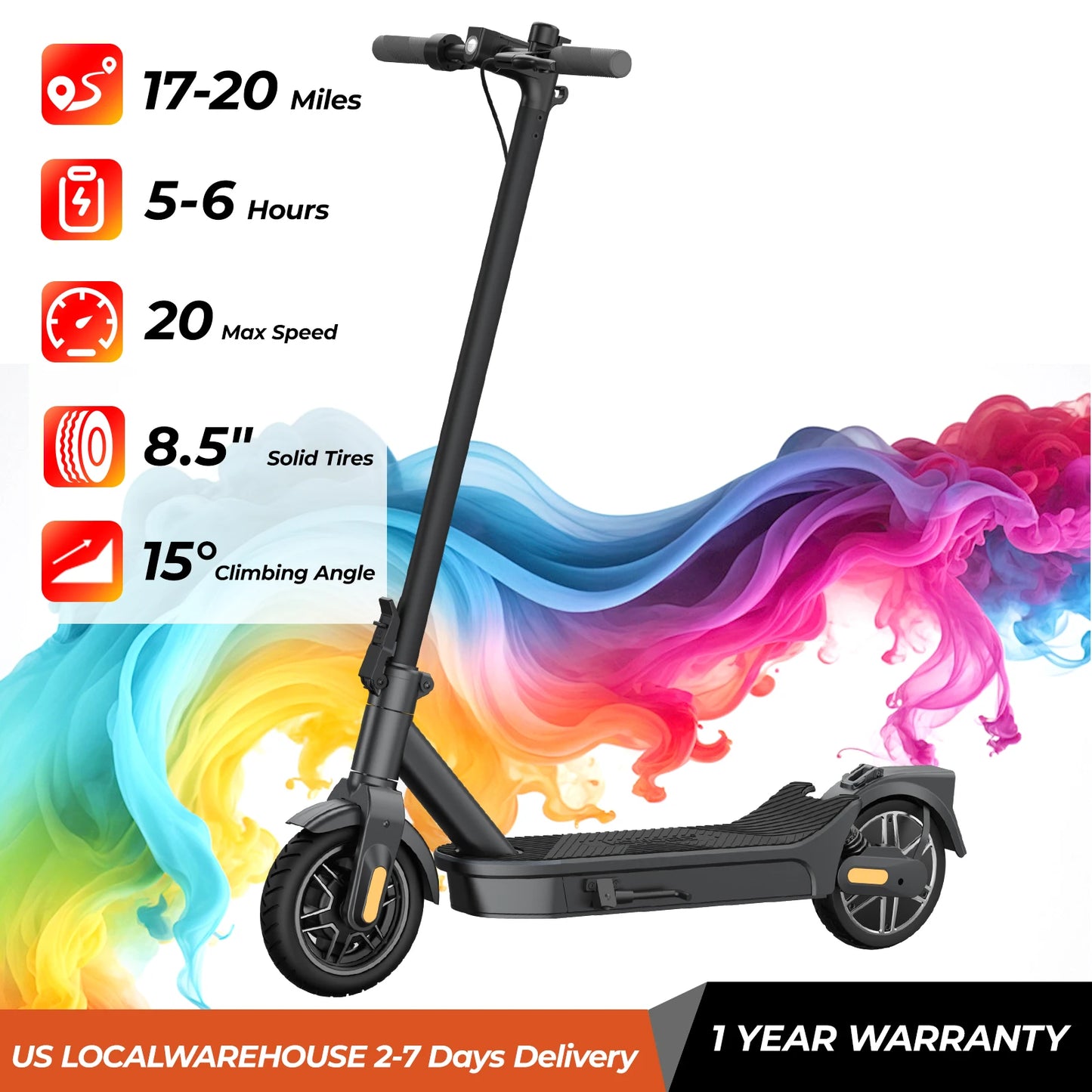 Hero E8 Pro Electric Scooter 500W 20 MPH 20 Mile Range Dual Suspension