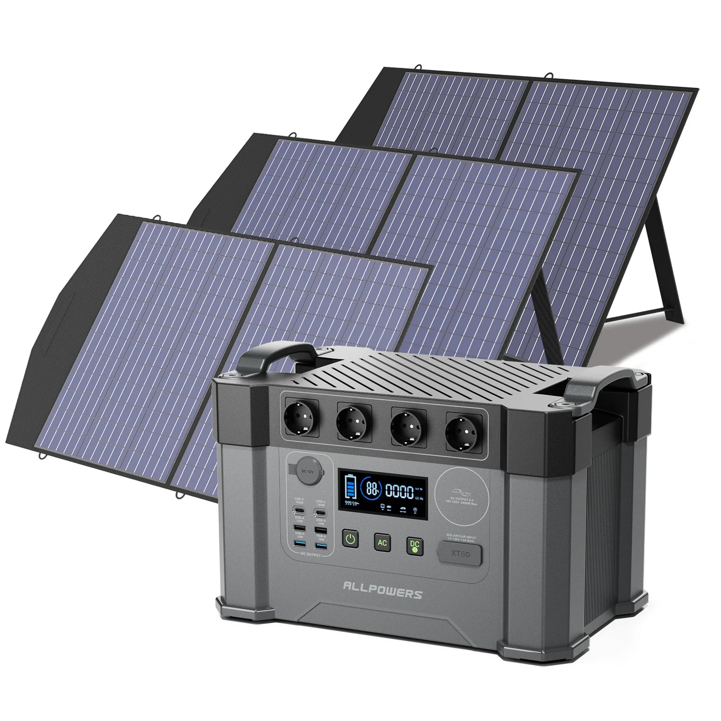 ALLPOWERS S2000 Pro 2400W MPPT Portable Power Station With 4x100W Foldable Solar Panels