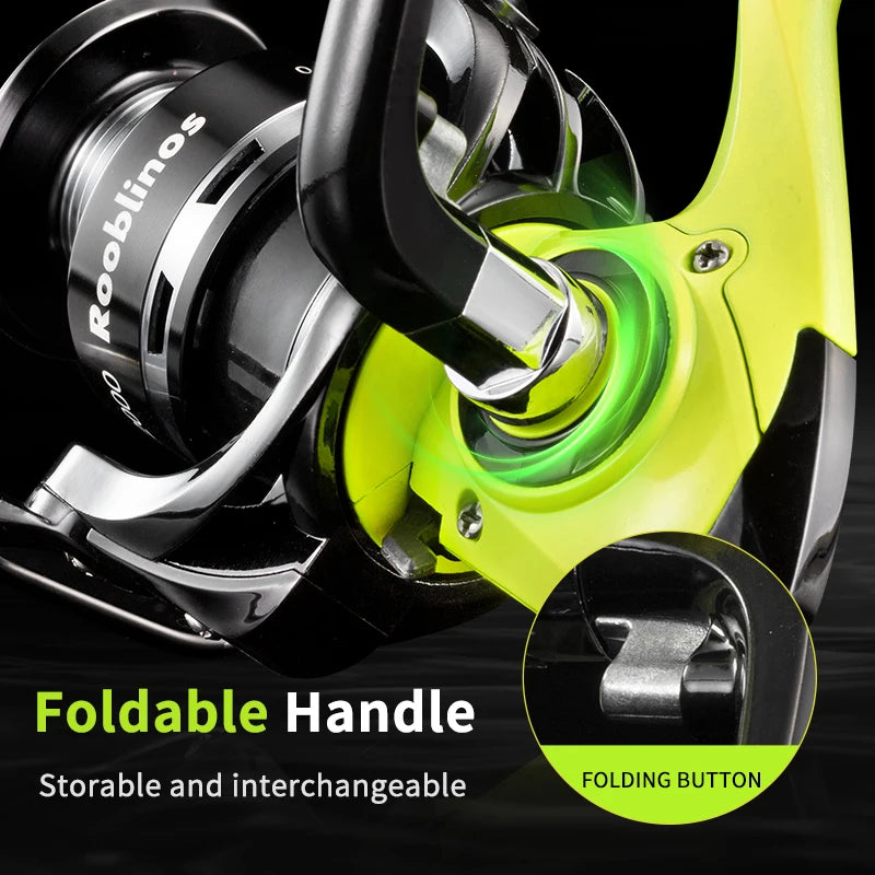 Rooblinos MX Spinning Fishing Reel 5.2:1 Gear Ratio 2BB