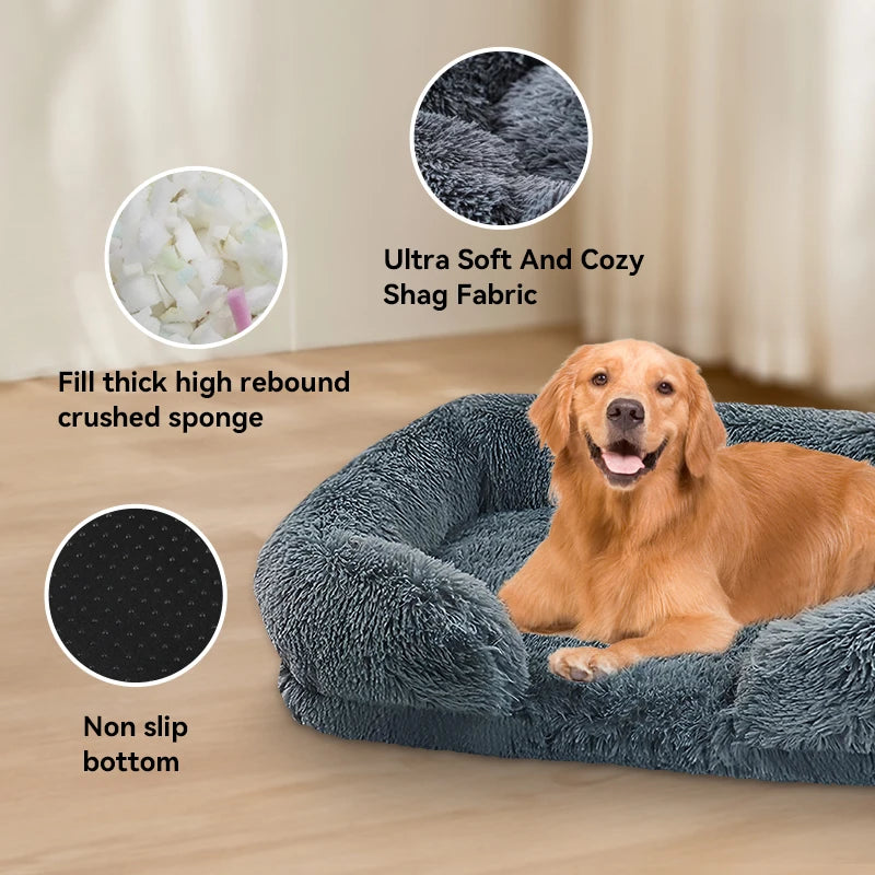 Jiangsu Thickened Orthopedic Dog Bed For Large Dogs With Plush Washable Cover Egg Sponge Durable