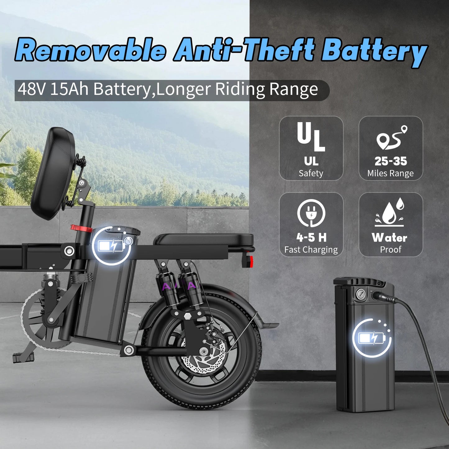 Electric Folding Bike For Adults With 750W Peak Motor And 20 MPH Top Speed For Commuters