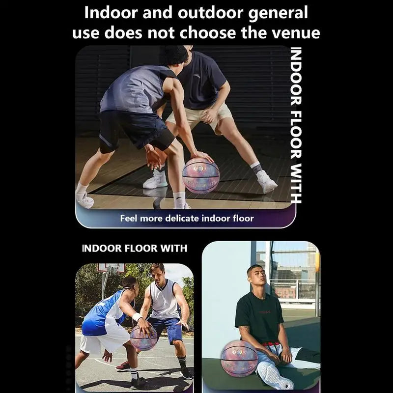 Hignconcerned Holographic Glowing Basketball Indoor and Outdoor Play