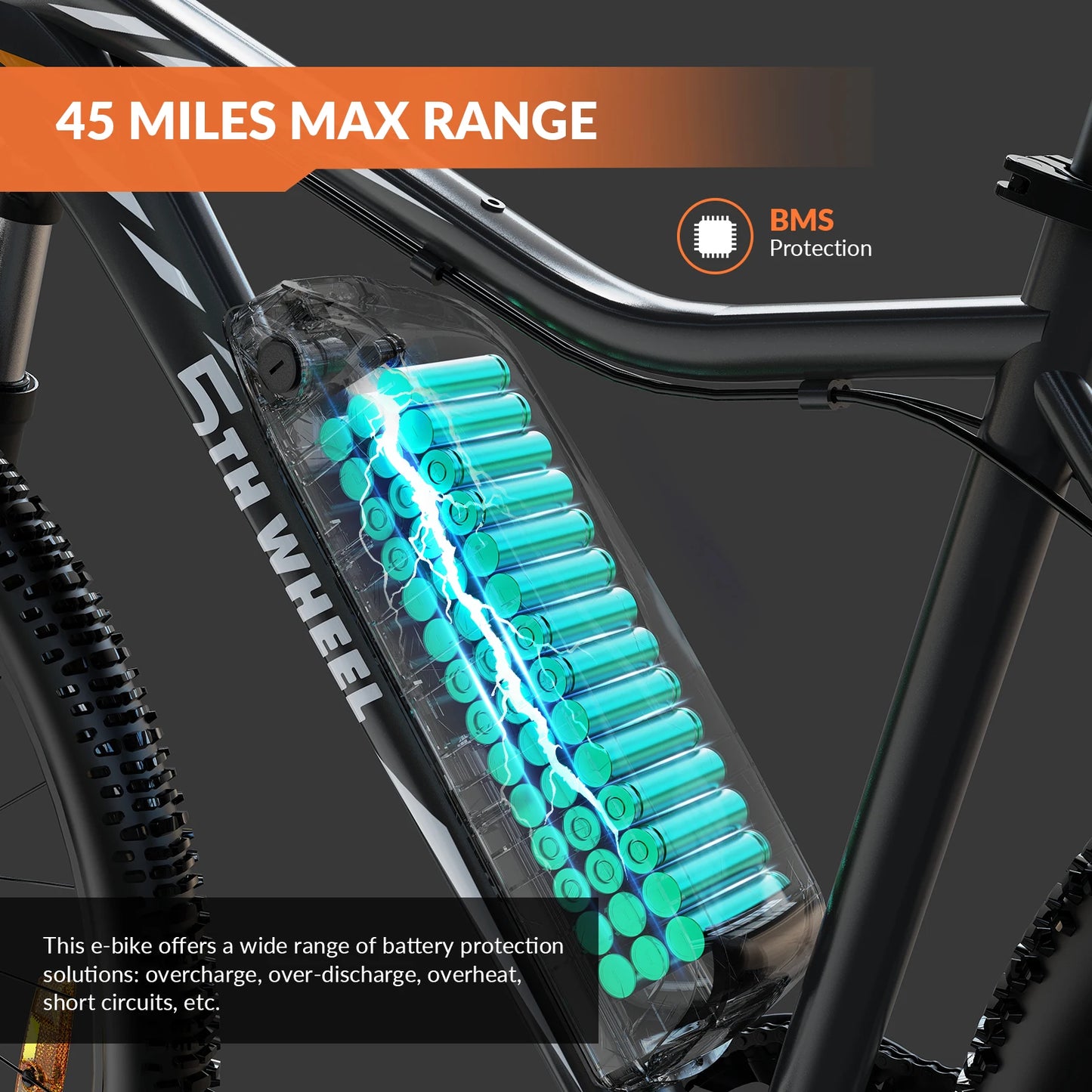 5TH WHEEL AB17 Electric Bike With 700W Peak Motor And 23 MPH