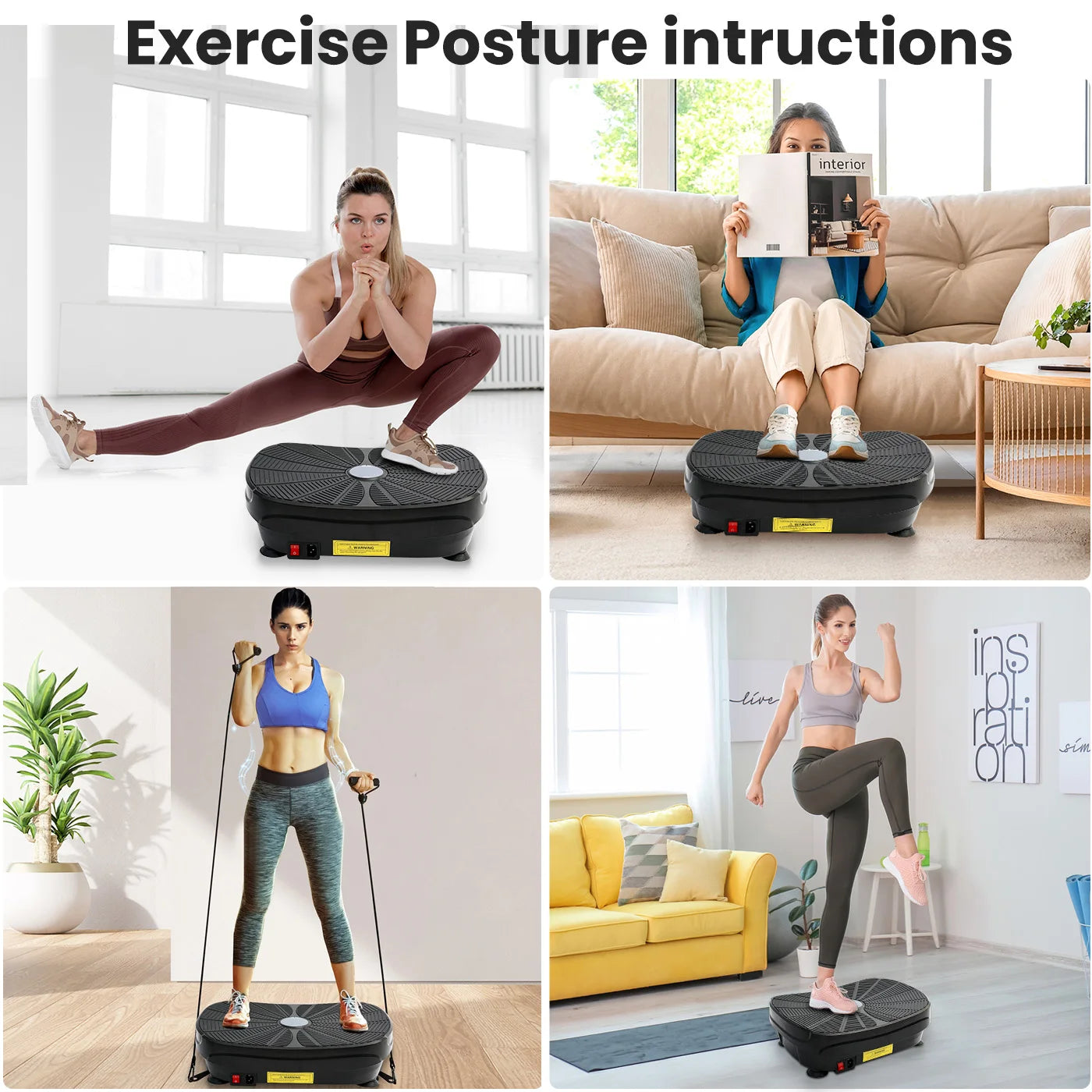 Vibration Plate Exercise Machine Whole Body Workout Shake Platform