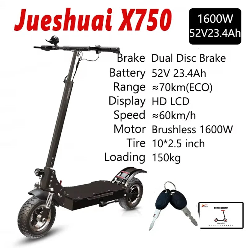 Jueshuai Outdoor Electric Scooter 1000W Off Road Foldable Adult