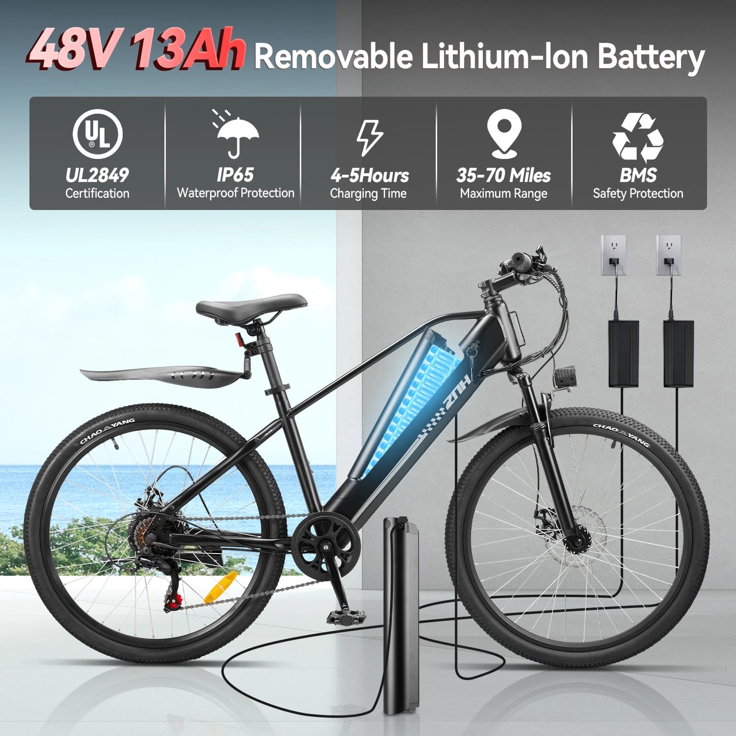 ZNH 1000W Peak Motor Electric Bicycle for Adults 48V