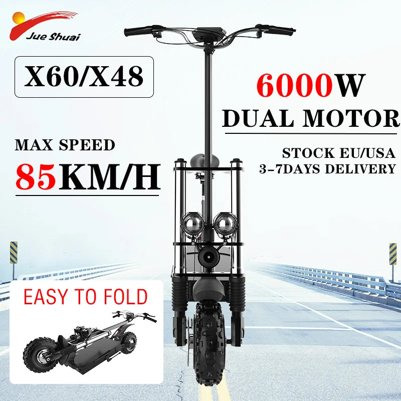 Jueshuai Outdoor X60 72V 6000W Dual Motor Electric Scooter