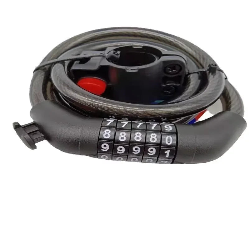 5 Digit Combination Anti Theft Steel Cable Bicycle Lock