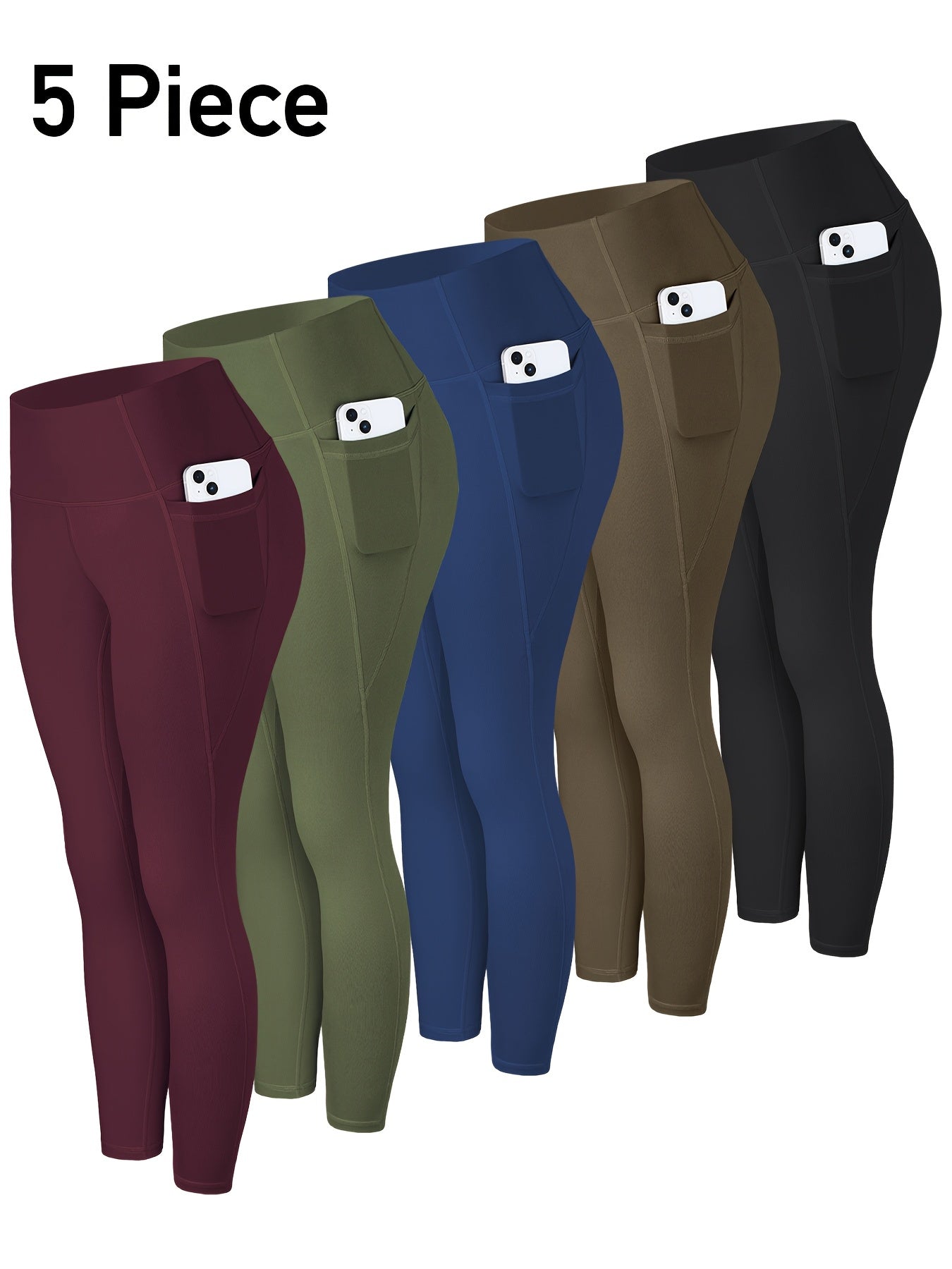 LINOZO Pocket Leggings For Women High Waisted Cropped