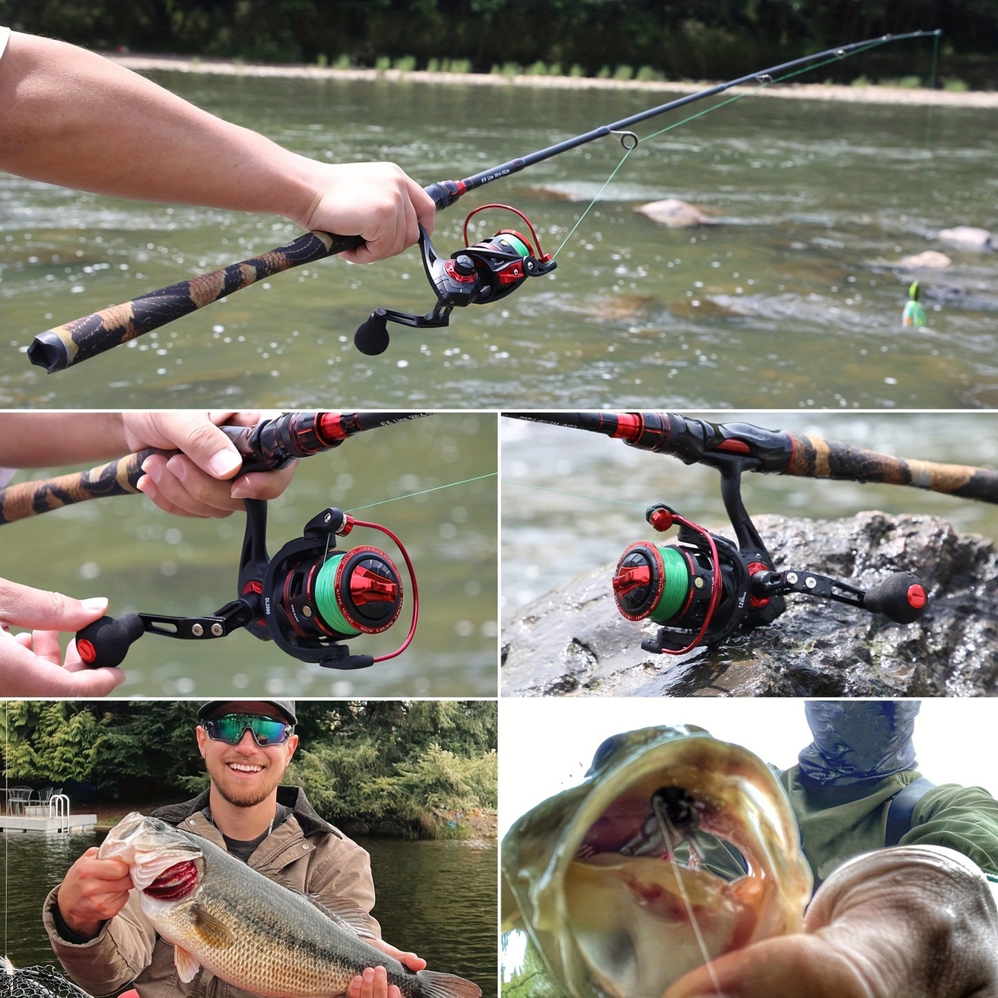 Sougayilang Four-Section Carbon Fiber Rod and Spinning Reel Combo